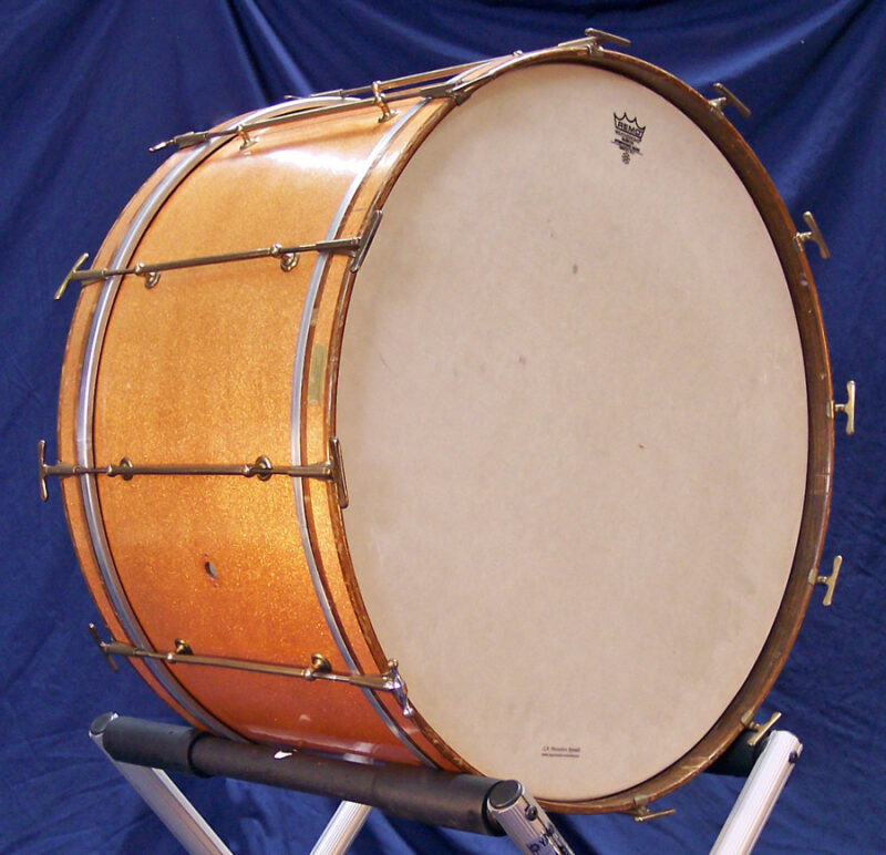 28 x 14" Leedy vintage 1920s concert bass drum with stand