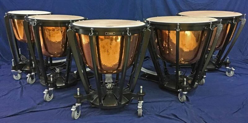 26" Yamaha 8300 series timpani, hand hammered copper bowls, with tuning gauge, disc, case / cover